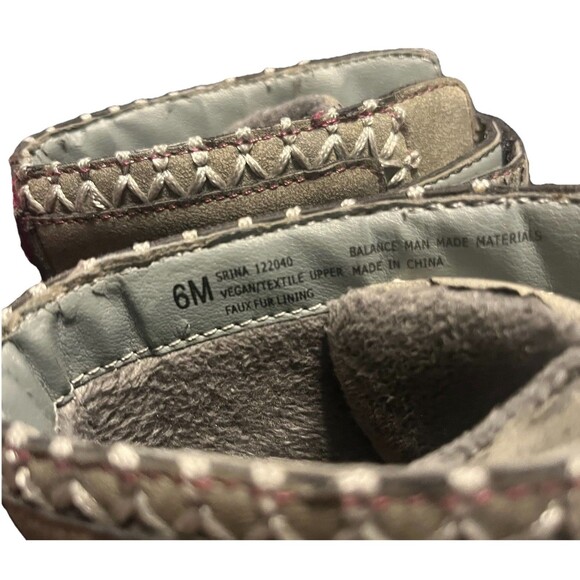 J-41 Srina Vegan Faux Fur Gray Ankle Lace Up Boots Jeep Traction Women's Size 6 - Picture 8 of 16